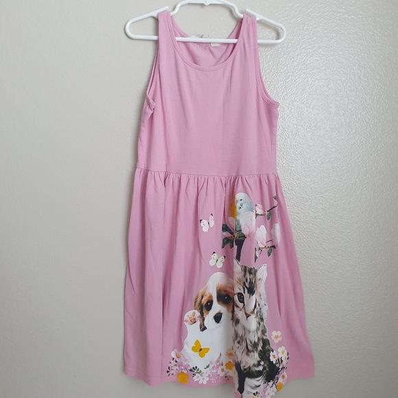 H&M Dog Cat Birds Dress Girl's Size 8-10. - Picture 2 of 6